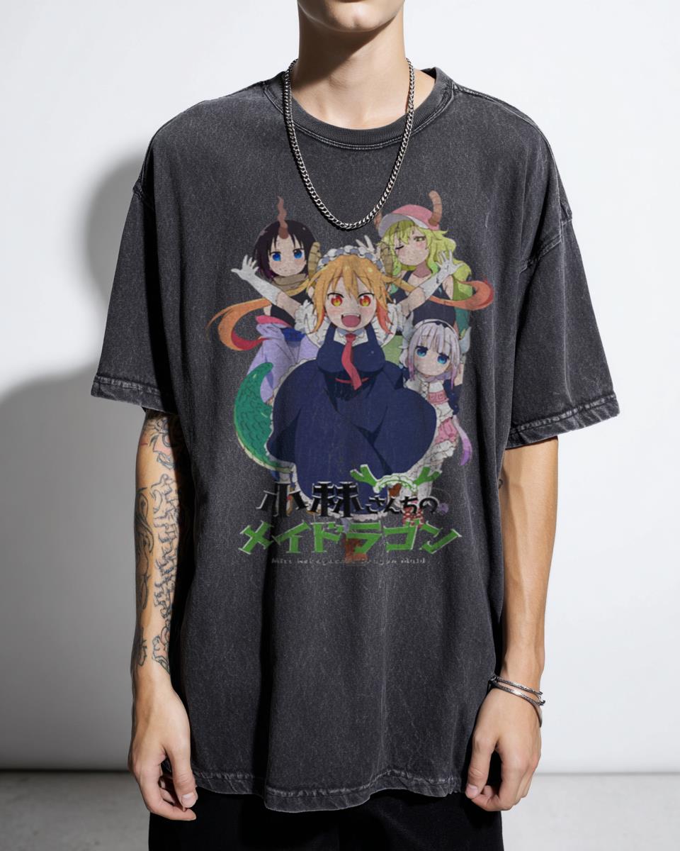 Miss Kobayashi's Dragon Maid Anime Chibi Dragons T-Shirt - Kawaii Otaku Fan Art