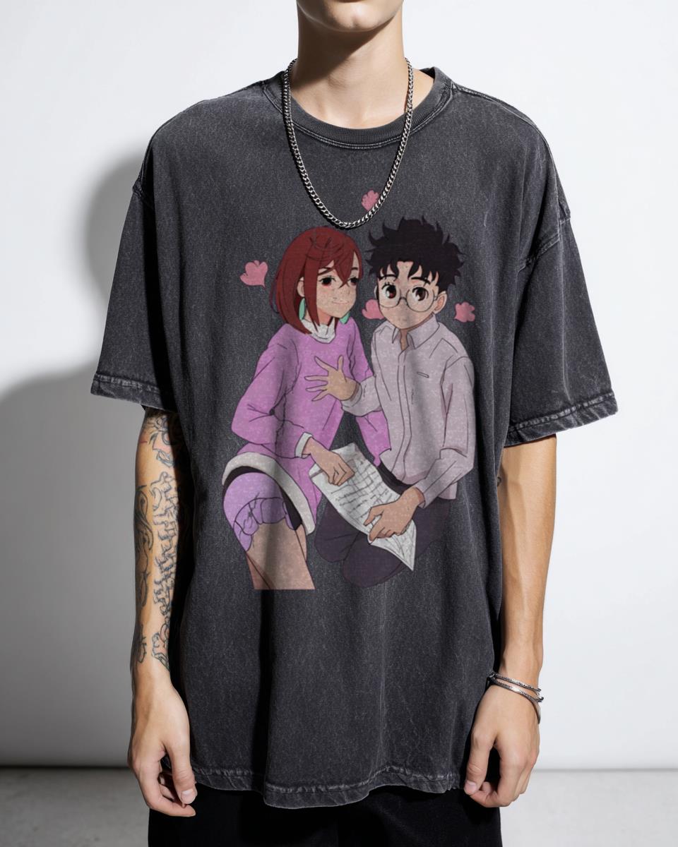 Momo Ayase Okarun Ken Takakura Dandadan Anime Aesthetic T-Shirt - Manga Fan Unisex