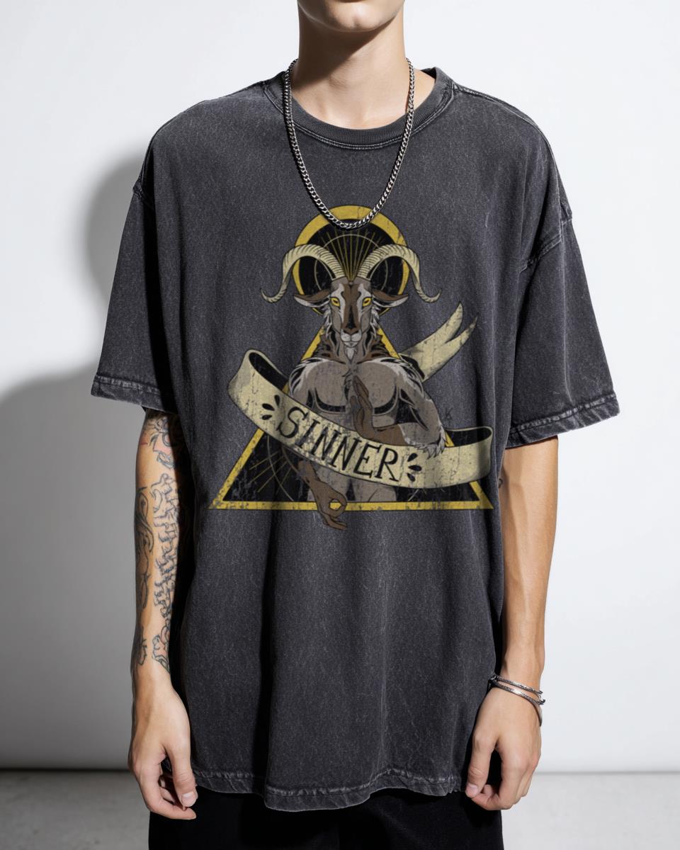 Monochrome Scapegoat Billy Goat Black Acidwash Tee