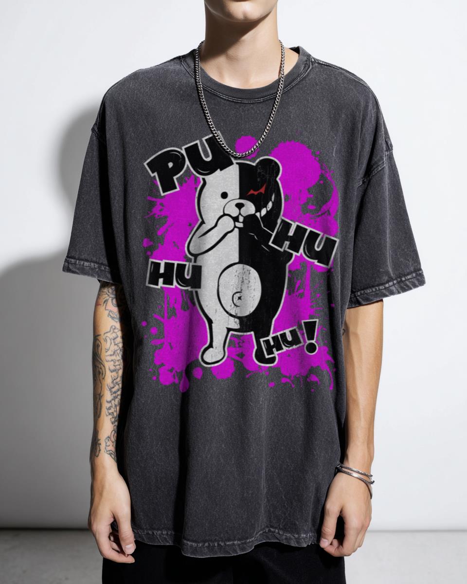 Monokuma Danganronpa Puhuhuhu Anime Gaming T-Shirt - Despair Bear Fan Tee Unisex