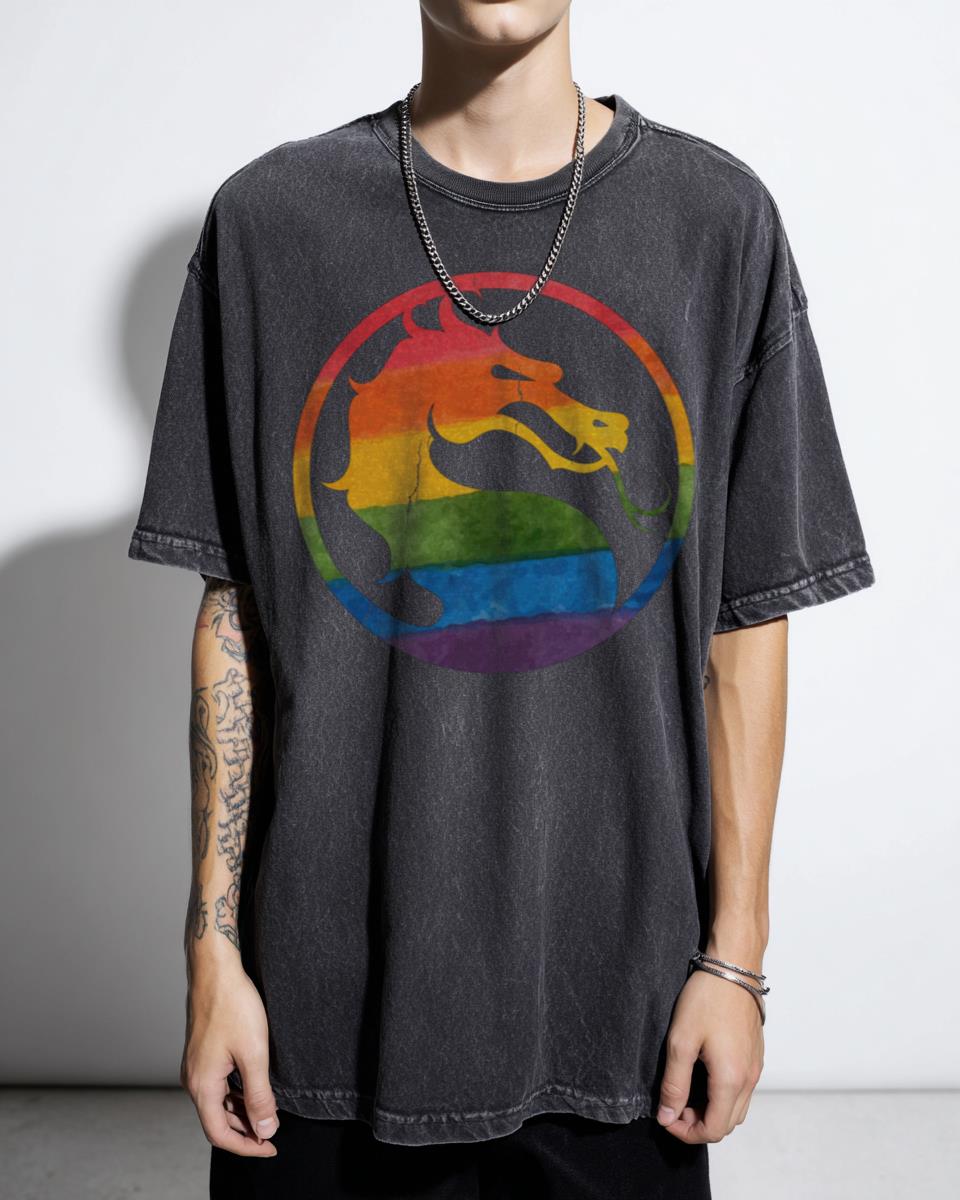 Mortal Kombat Pride Month Dragon Logo T-Shirt - LGBTQ+ Gaming Fan