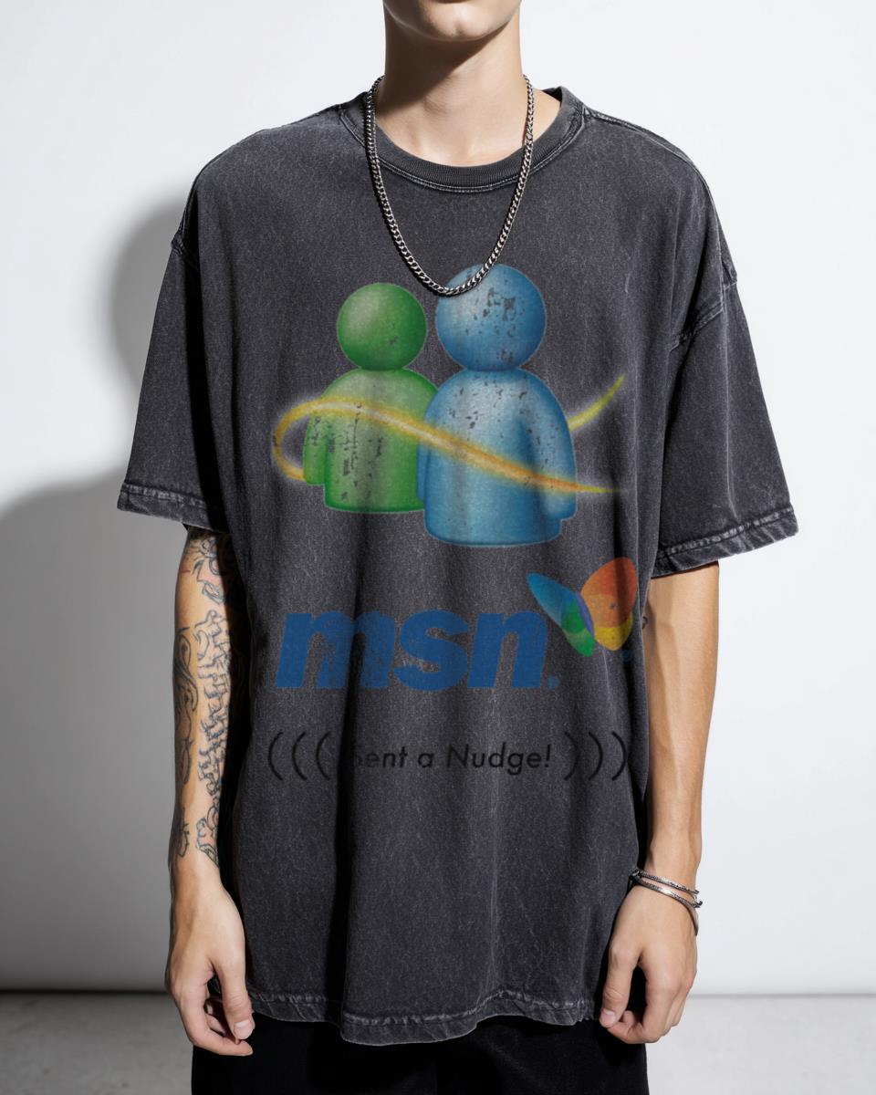 MSN Messenger Nudge Tee - 90s Childhood Nostalgia Gift