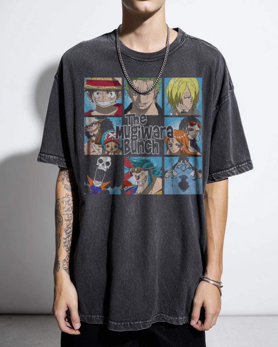 Mugiwara Bunch One Piece Brady Bunch Parody T-Shirt - Funny Anime Meme Apparel
