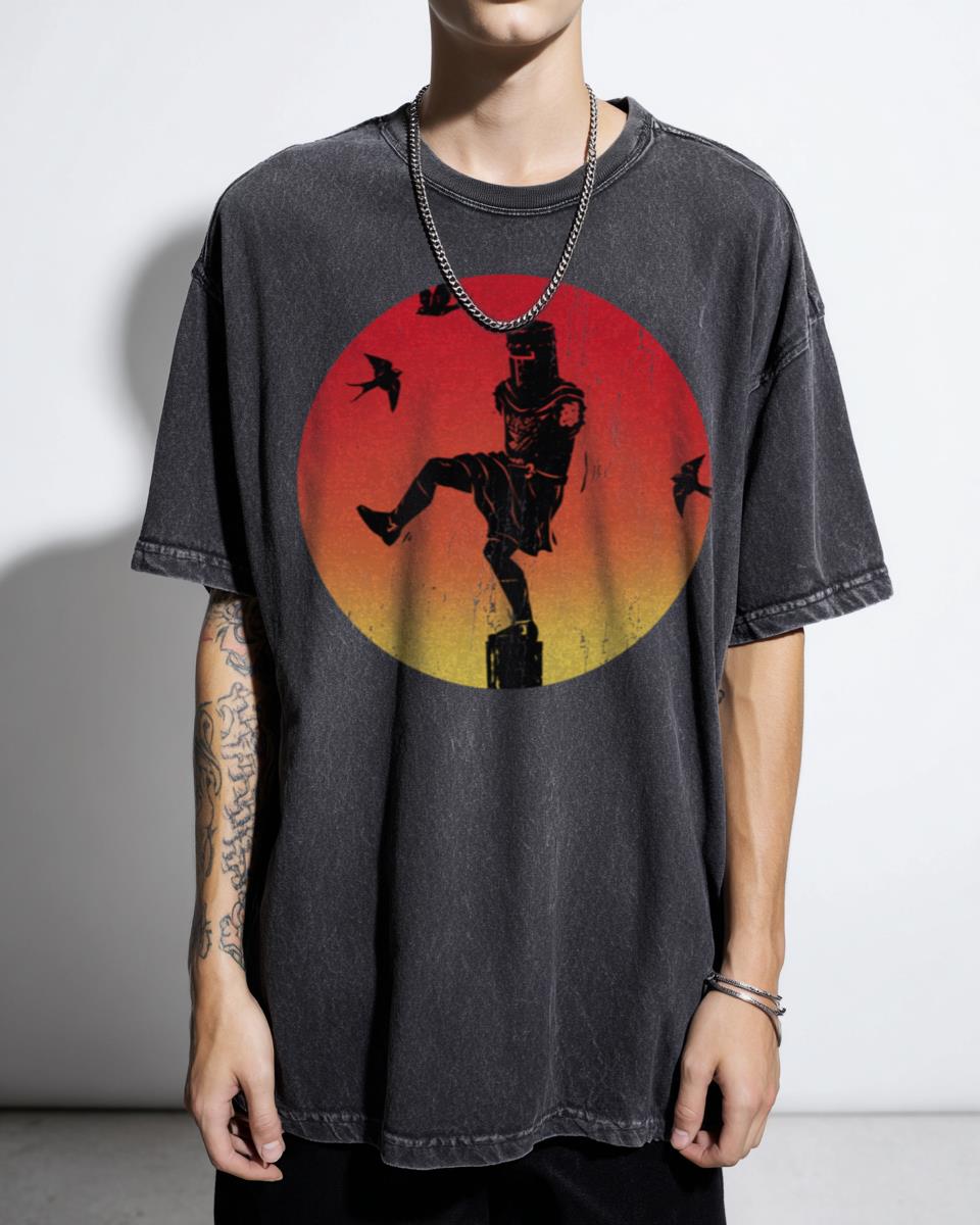 Mysterious Black Night Ninja Sunset T-Shirt - Japanese Warrior Silhouette Art