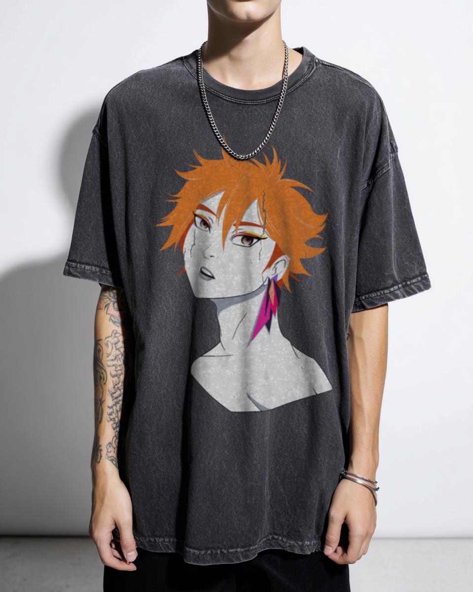 Nagel Hinata 80s Anime T-Shirt - Patrick Nagel Inspired Art