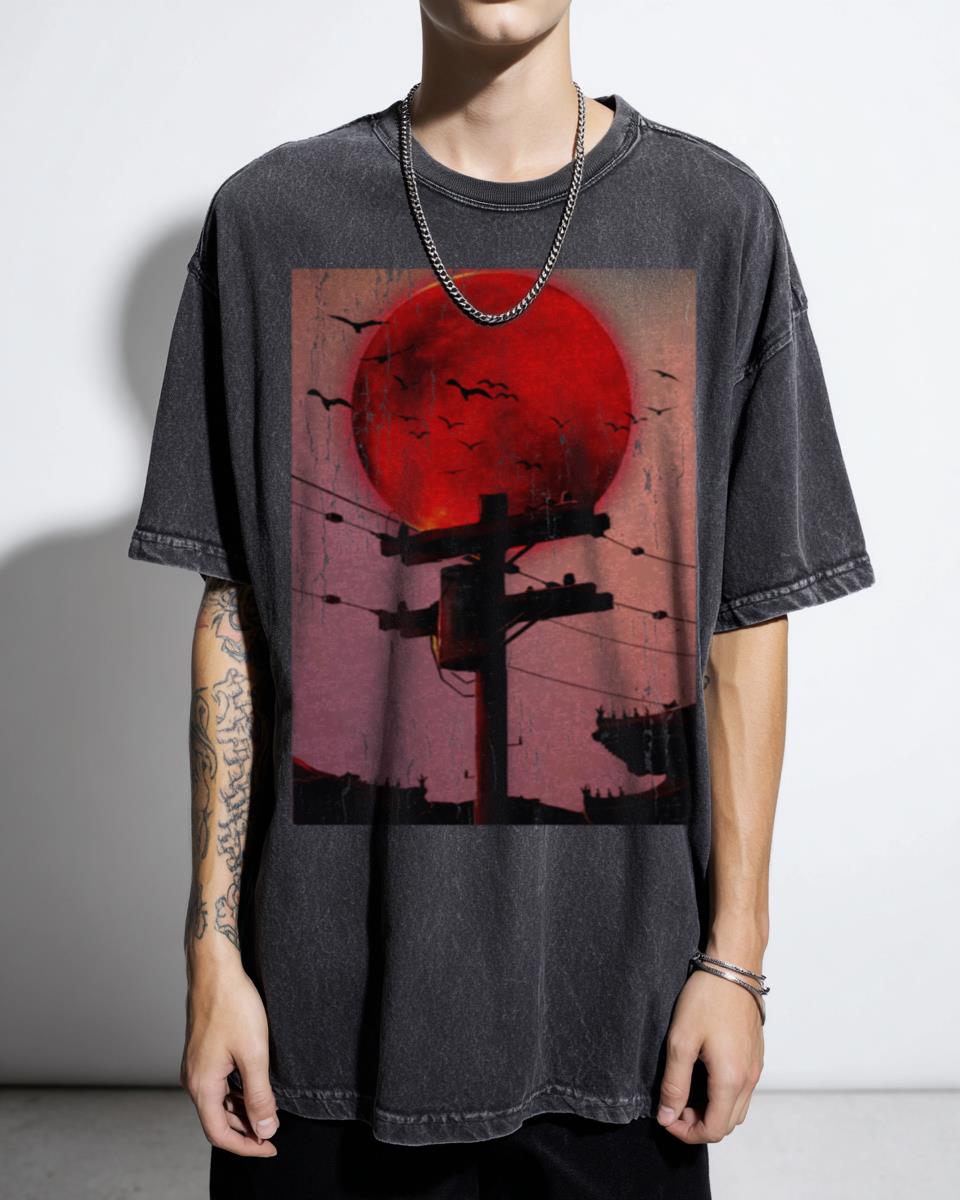 Naruto Red Moon Akatsuki Anime T-Shirt - Itachi Sasuke Uchiha Manga Fan Tee