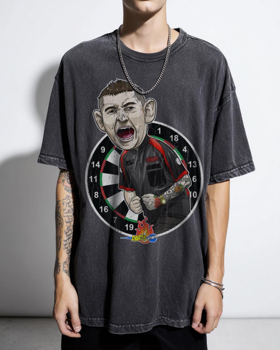 Nathan Aspinall Darts Caricature T-Shirt - Professional Dart Player Fan Unisex