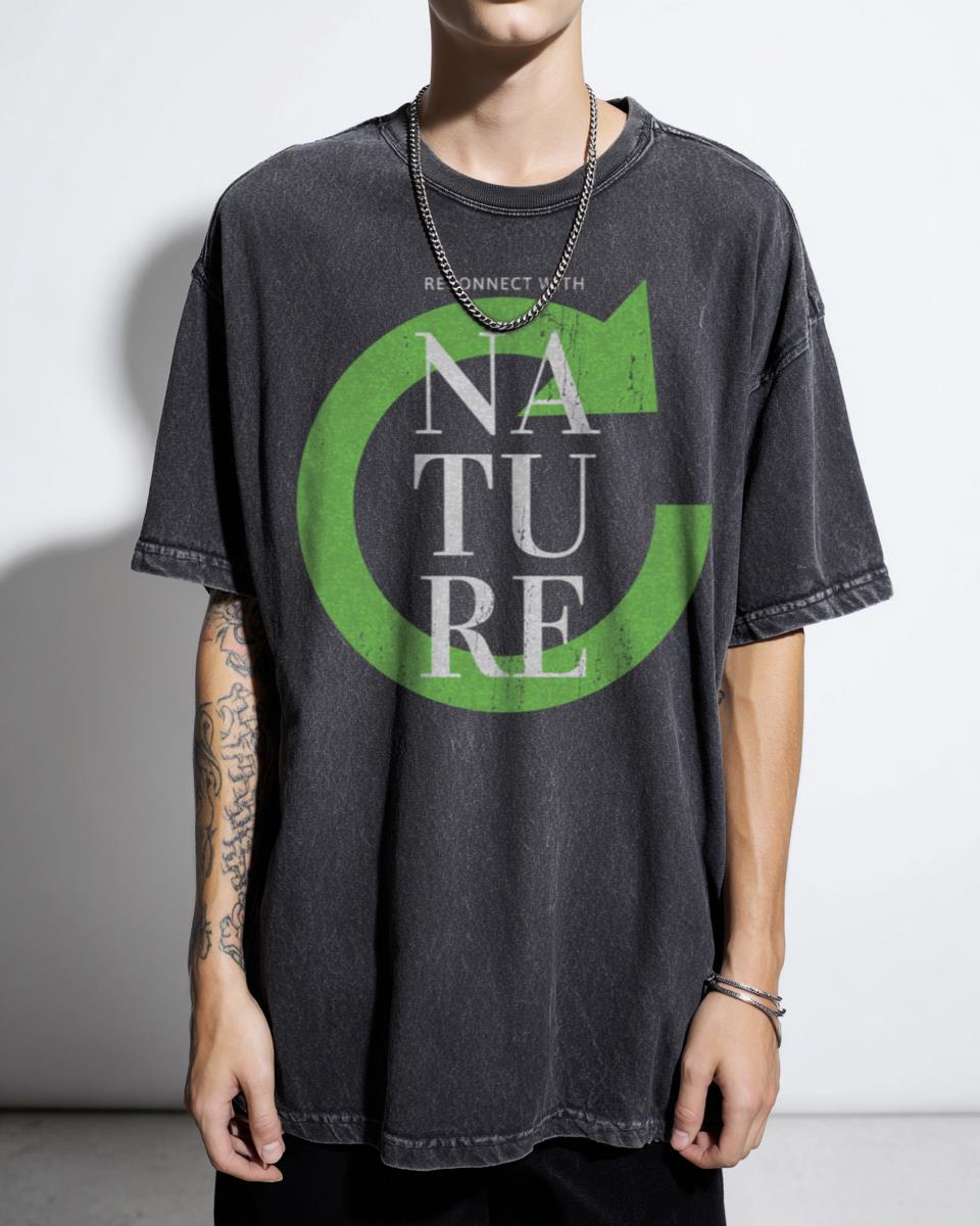 Nature Connection Minimalist Landscape T-Shirt - Outdoor Eco Mindfulness