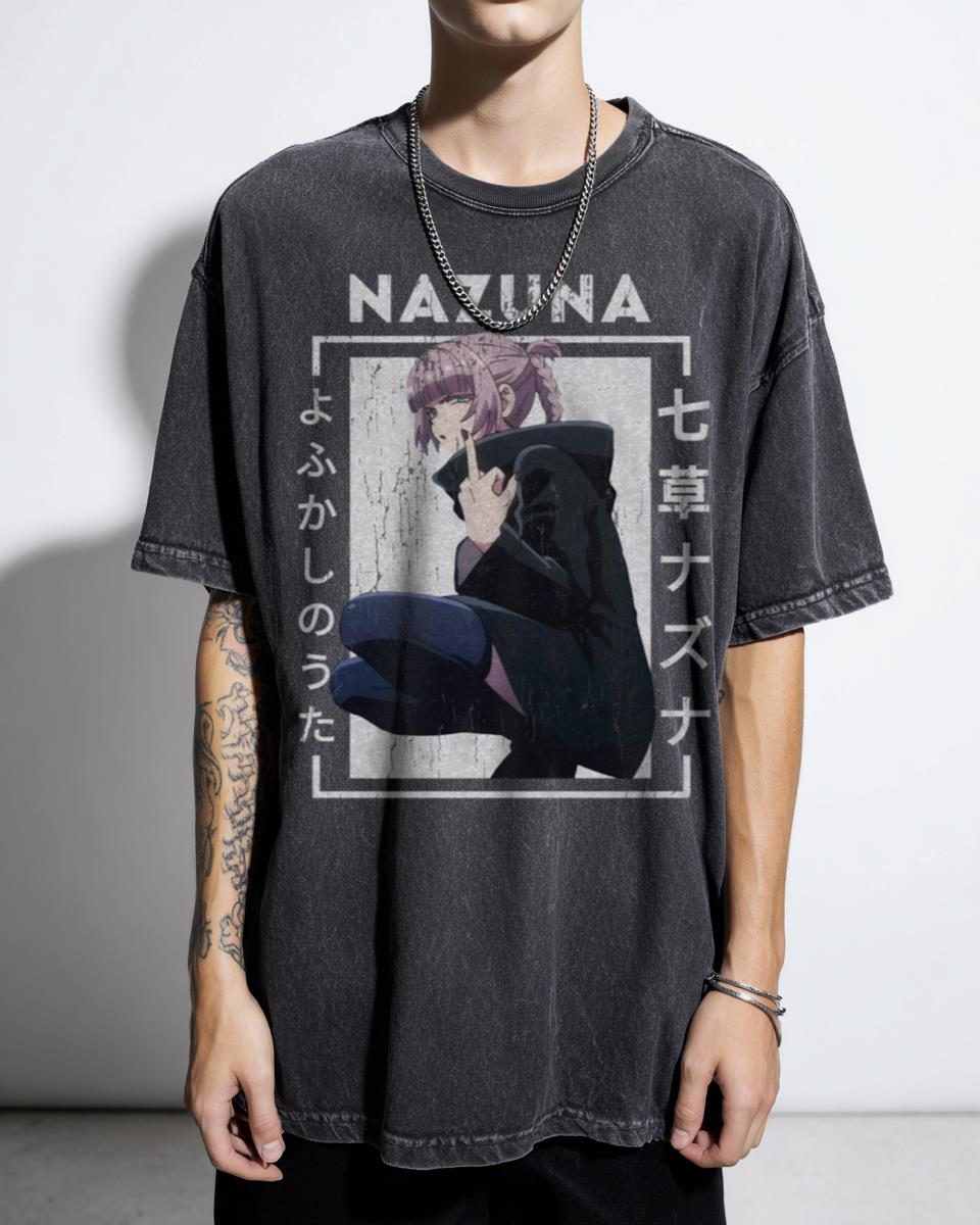 Nazuna Nanakusa Middle Finger Anime T-Shirt - Call of the Night Manga Tee