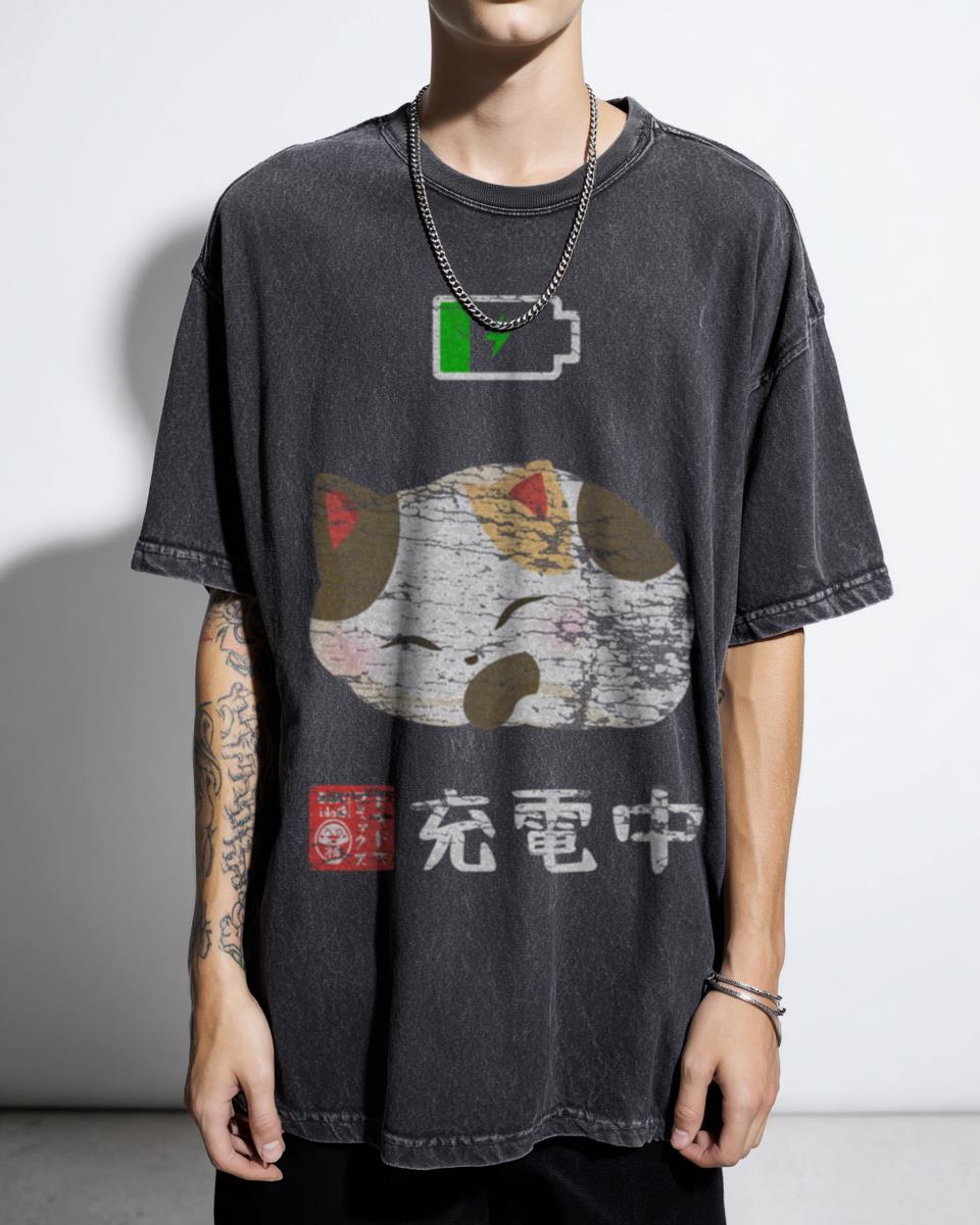 Neko is Charging Cute Cat Anime T-Shirt