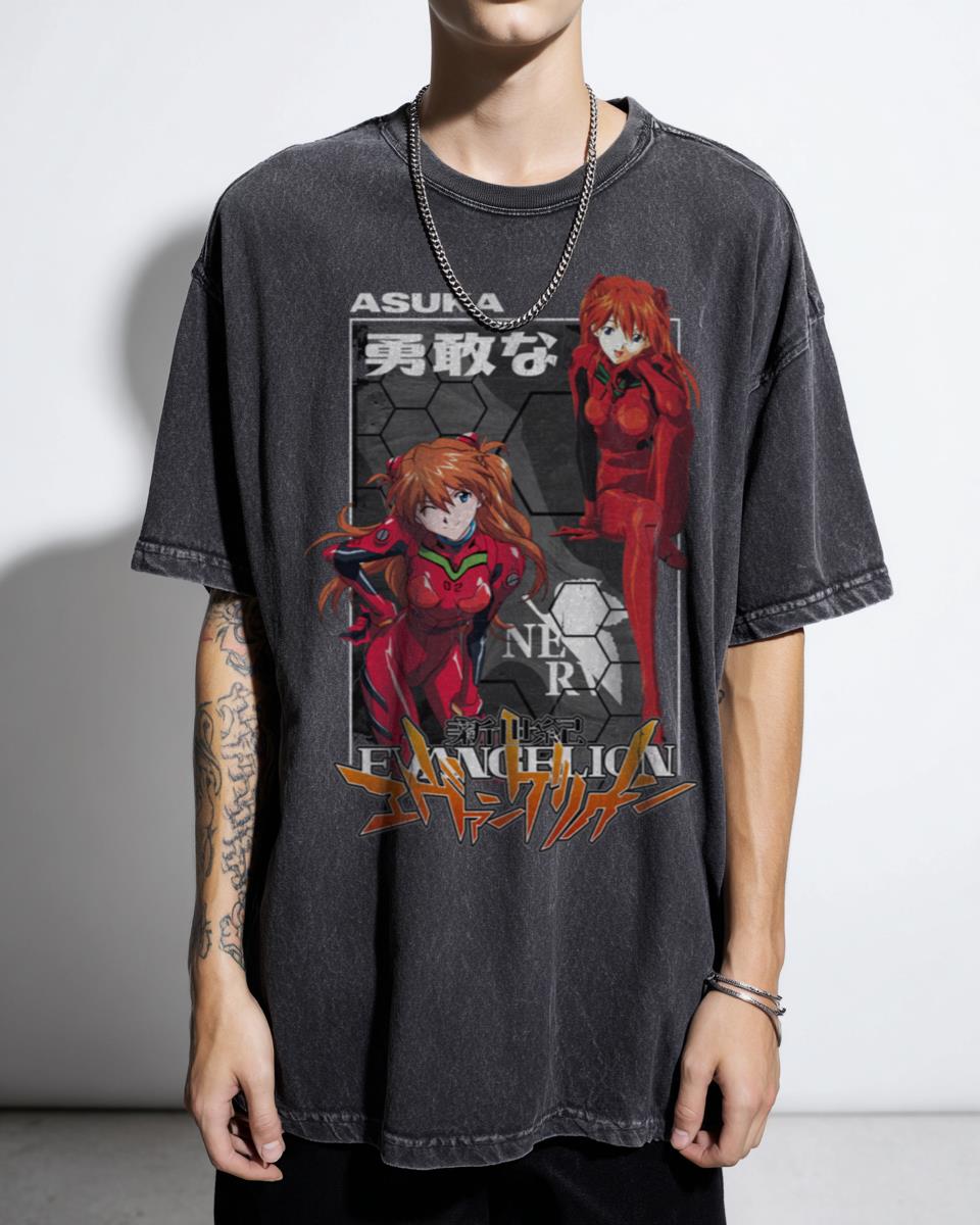 Neon Genesis Evangelion Asuka Anime T-Shirt - NERV Manga Fan Tee