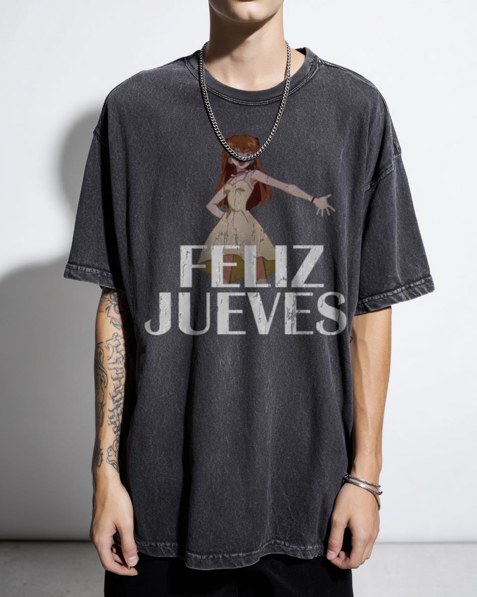 Neon Genesis Evangelion Asuka Feliz Jueves T-Shirt - Funny Anime Fan