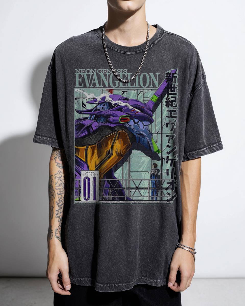 Neon Genesis Evangelion Minimalist Anime T-Shirt - NERV Unit 01 Fan Art