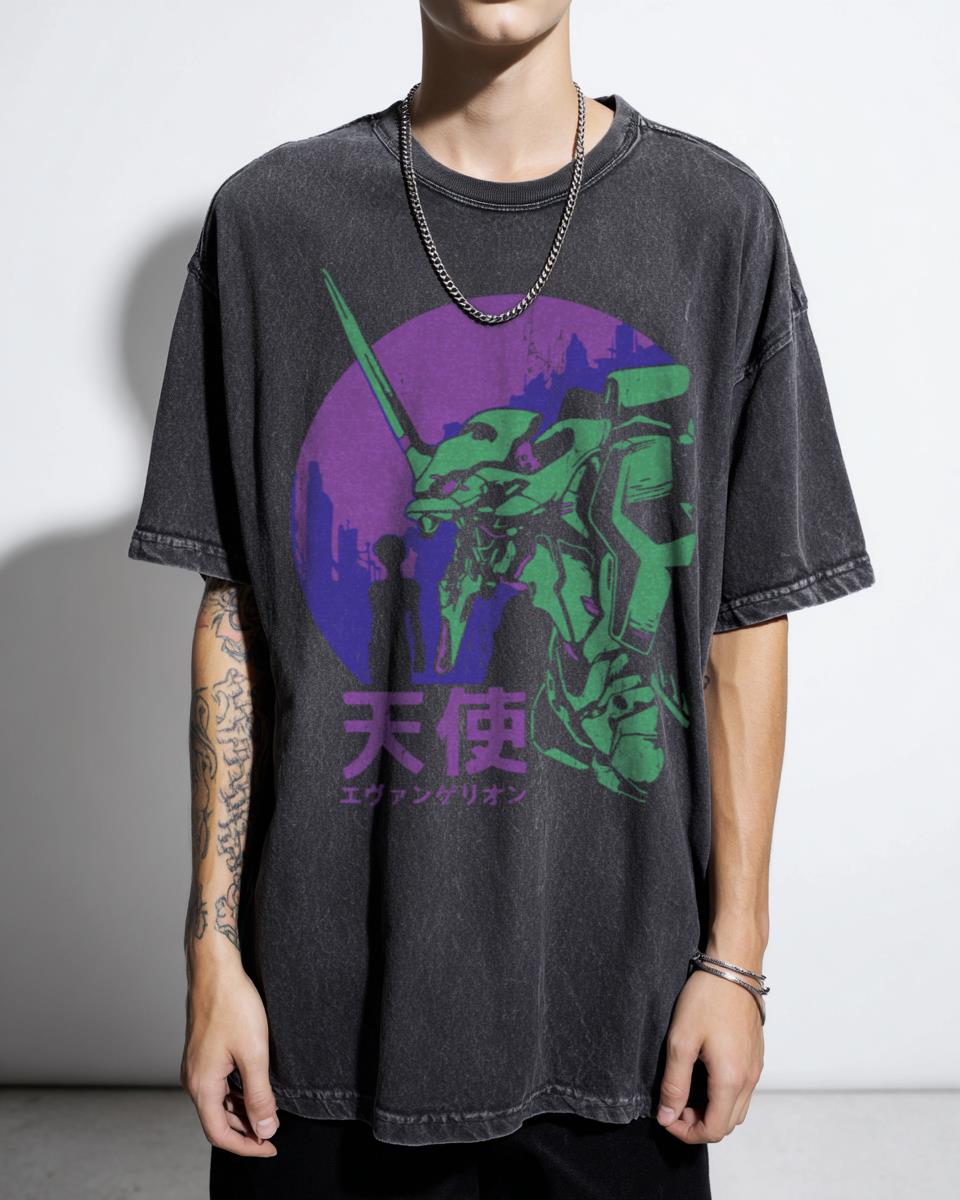 Neon Genesis Evangelion Retro Vintage Anime Mech T-Shirt - NERV Unit 01 Manga Fan