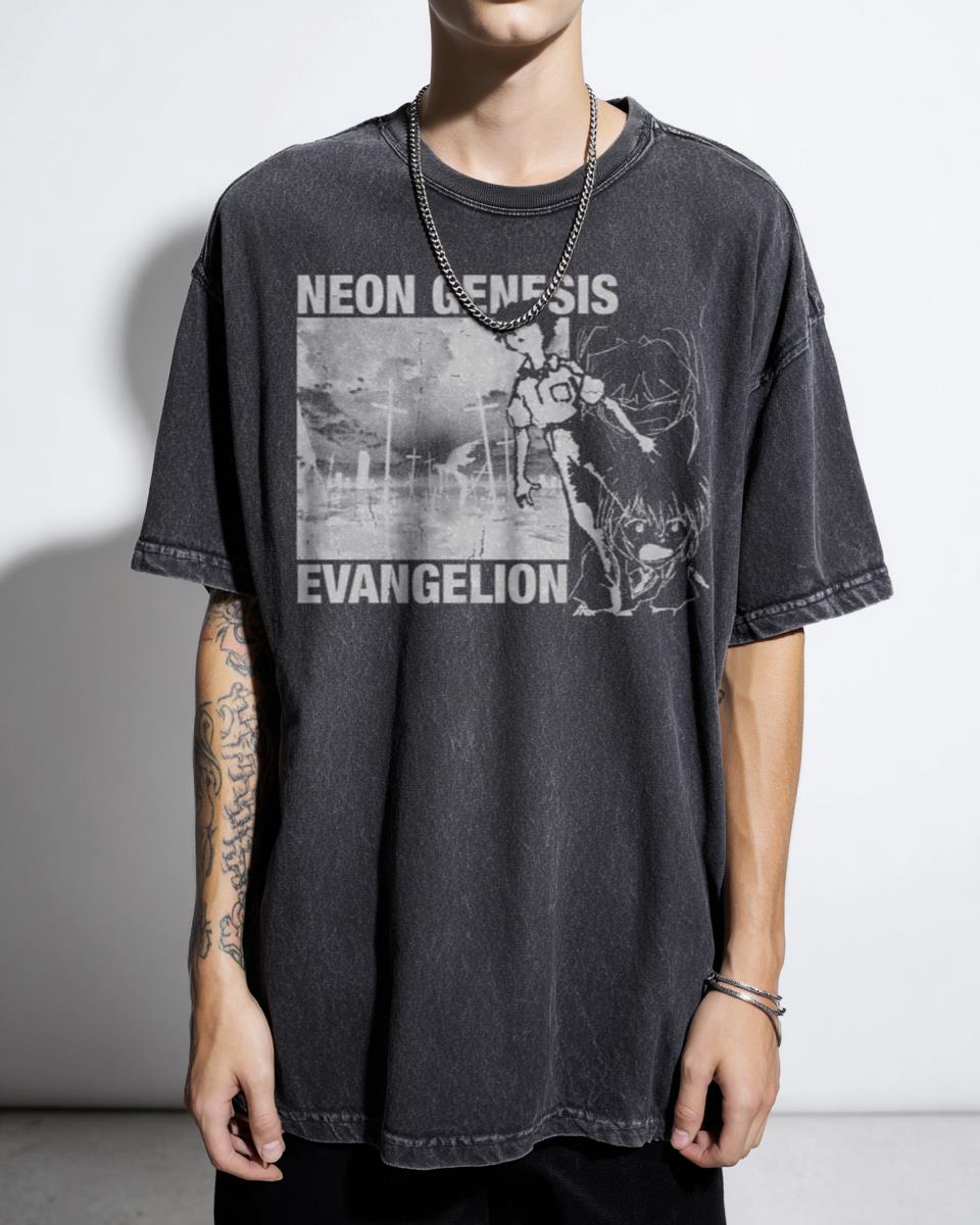 Neon Genesis Evangelion Sad 90s Anime T-Shirt - Existential Mecha Manga Fan