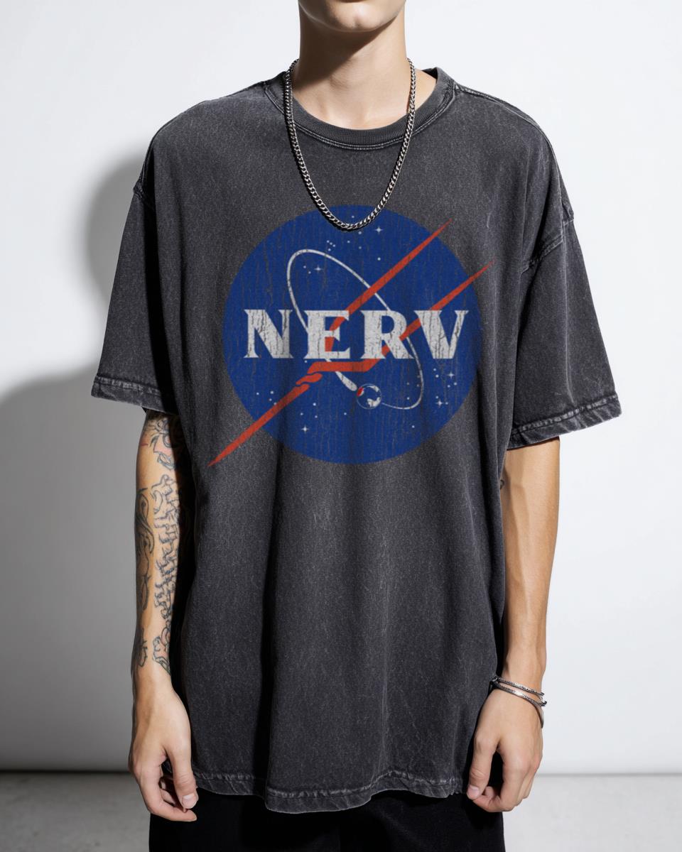 NERV Logo Acidwash T-Shirt | Neon Genesis Evangelion Anime
