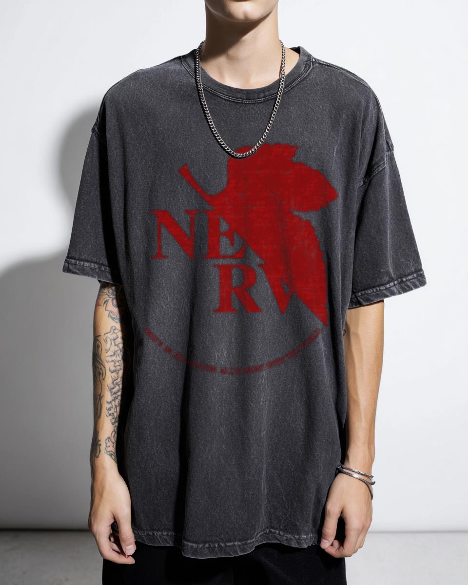Nerv Logo Acidwash T-Shirt | Neon Genesis Evangelion Anime
