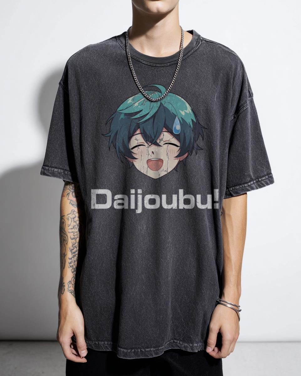 Nervous Anime Emoji 'Daijoubu!' T-Shirt - Kawaii Manga Expression Tee