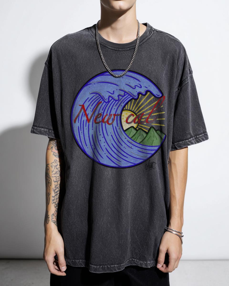 New Caledonia Wave Acidwash Tee | Island Travel