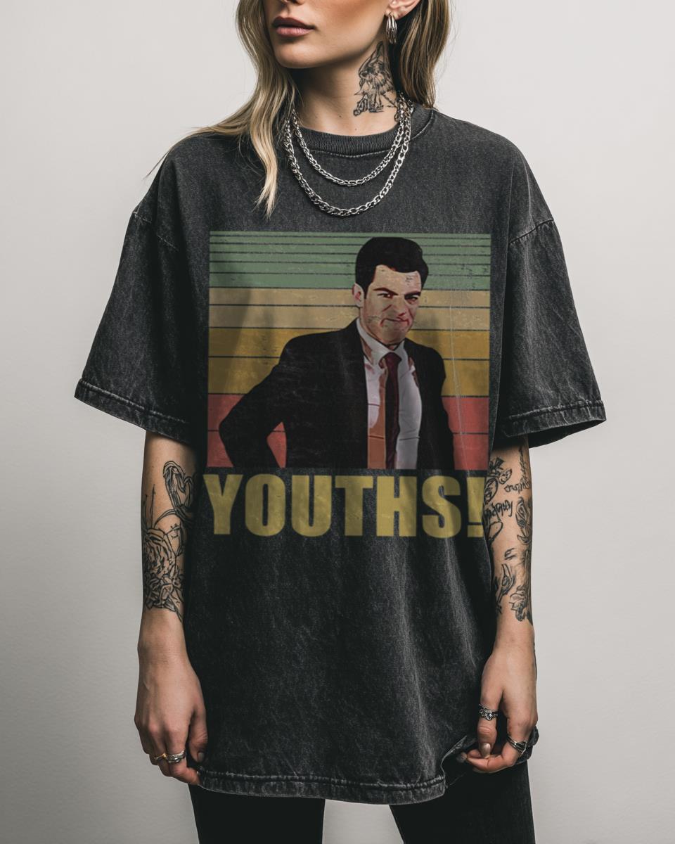 New Girl TV Show Acidwash Tee | Jessica Day Nick Miller