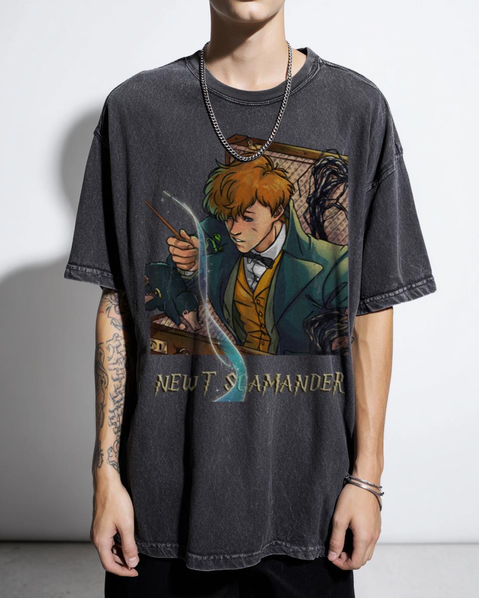 Newt Scamander Fantastic Beasts Wizard T-Shirt - Harry Potter Hufflepuff Fan Art Unisex