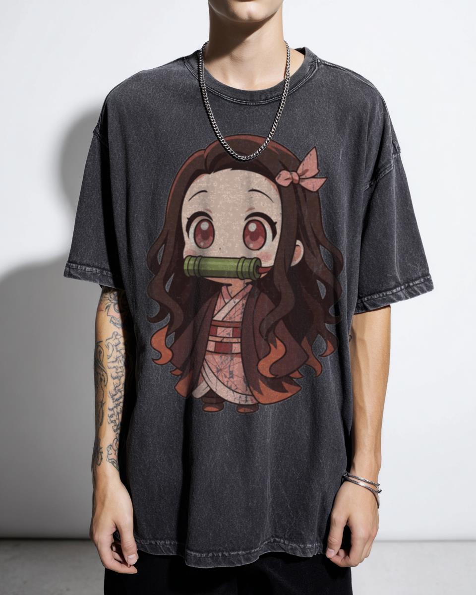 Nezuko Kamado Chibi Cute Anime T-Shirt - Demon Slayer Kawaii Fan Gift