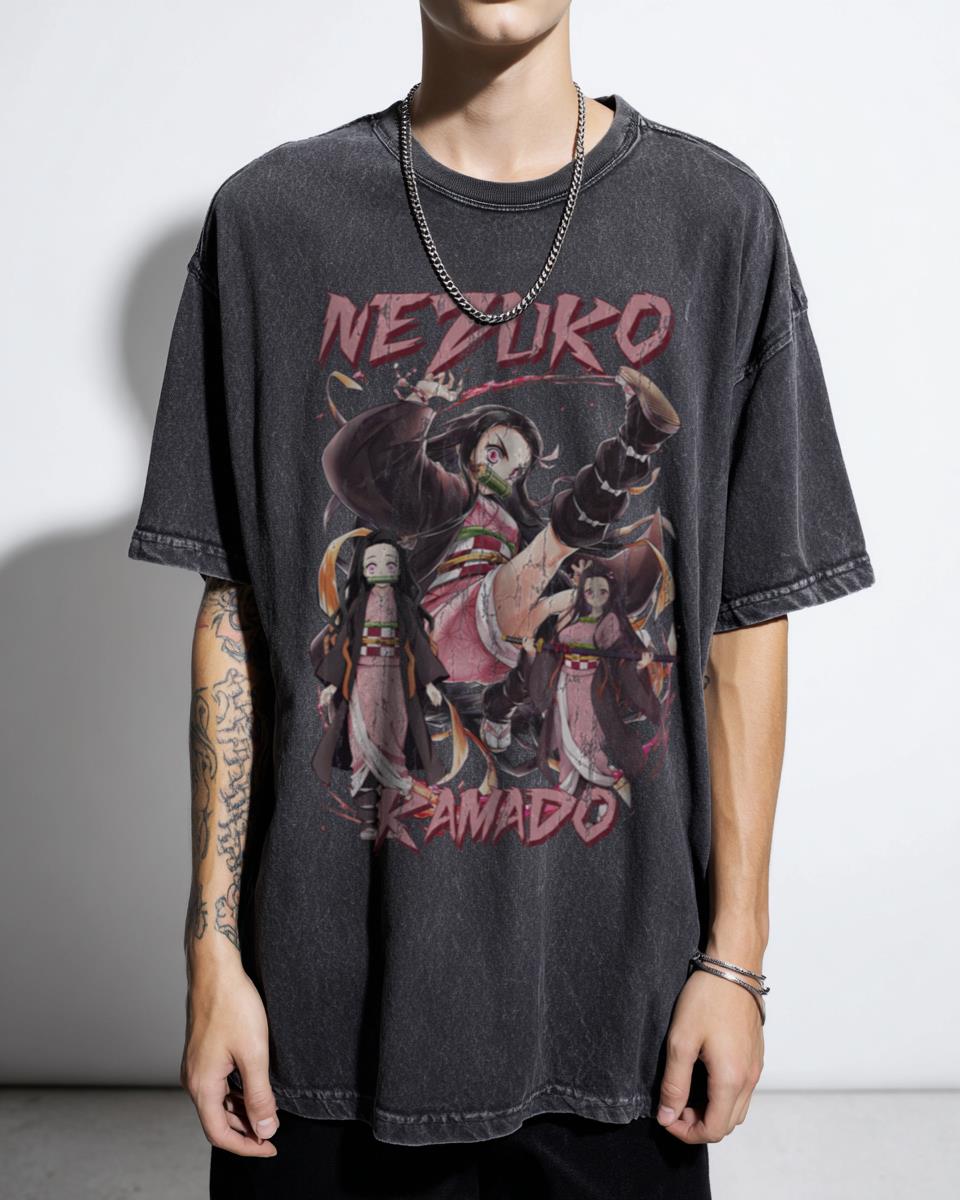 Nezuko Kamado Demon Slayer Acidwash Tee | Anime Manga