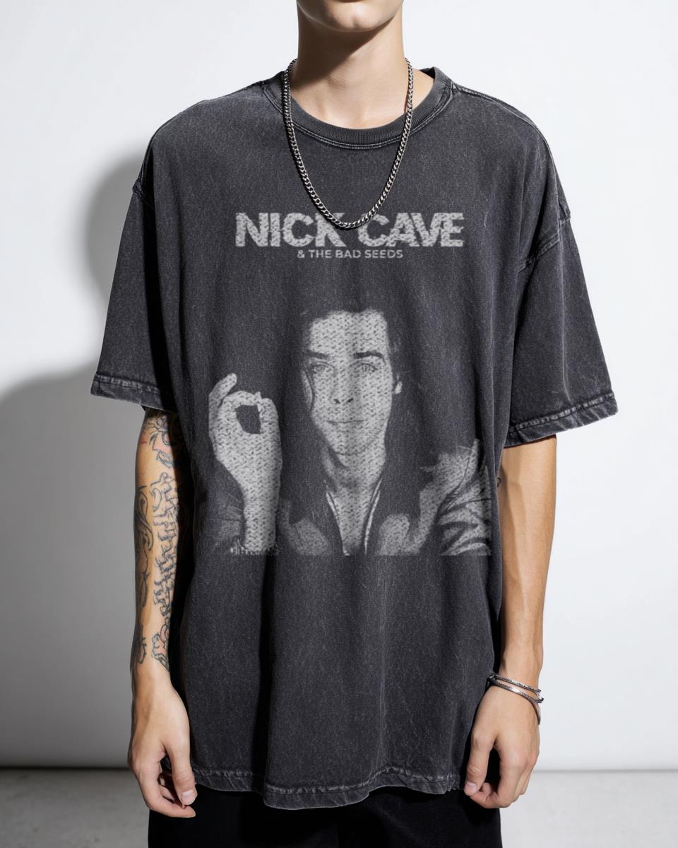 Nick Cave Punk 4 Acidwash Tee | Bad Seeds Music Shirt