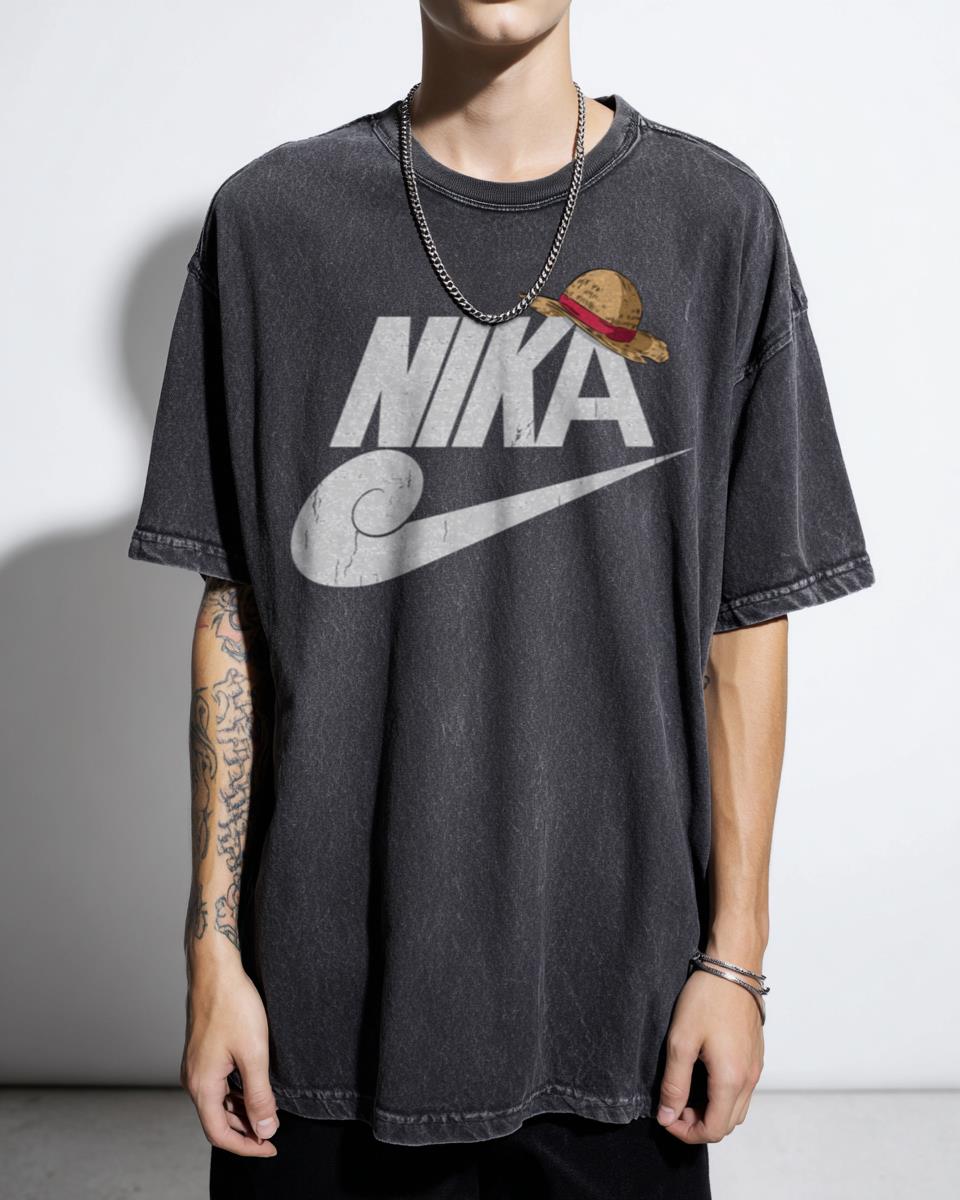 Nika Joyboy Luffy One Piece Anime T-Shirt - Gear 5 Manga Logo