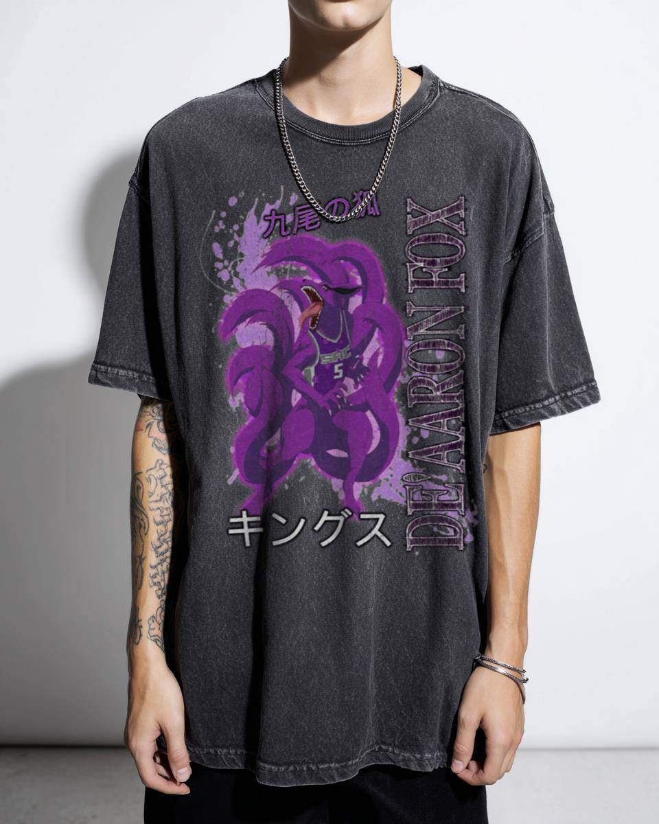Nine Tailed Fox Anime T-Shirt - Japanese Mythology Creature Fan Unisex