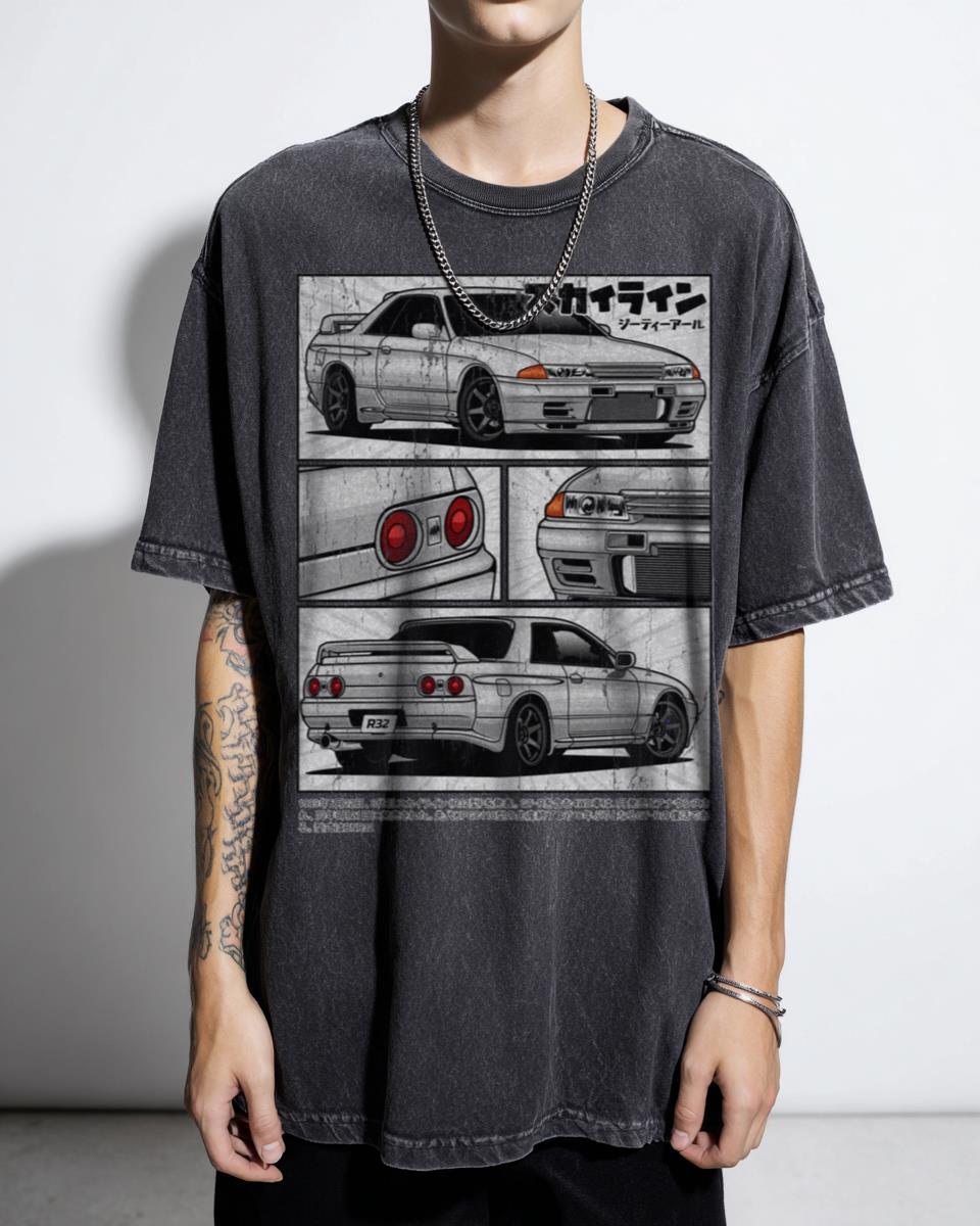 Nissan Skyline GT-R R32 JDM T-Shirt - 90s Automotive Racing Car Manga Fan Unisex