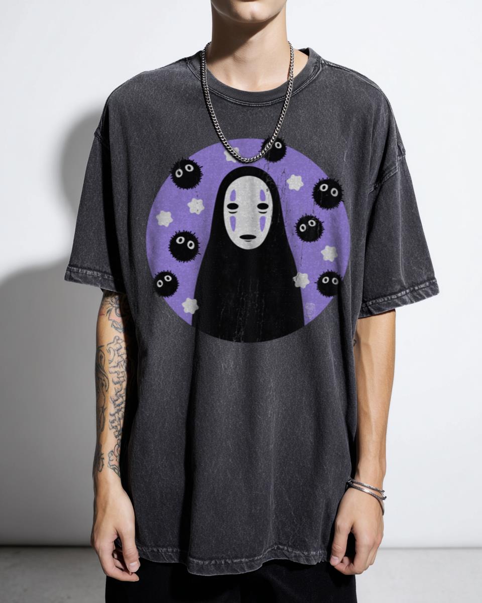 No Face Spirited Away Studio Ghibli Anime T-Shirt - Purple Soot Sprite Spirit Tee