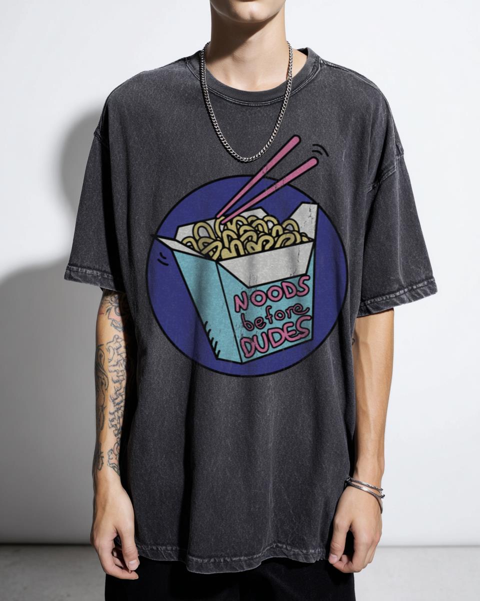 Noods Before Dudes' Funny Ramen Noodles T-Shirt - Asian Food Lover Tee