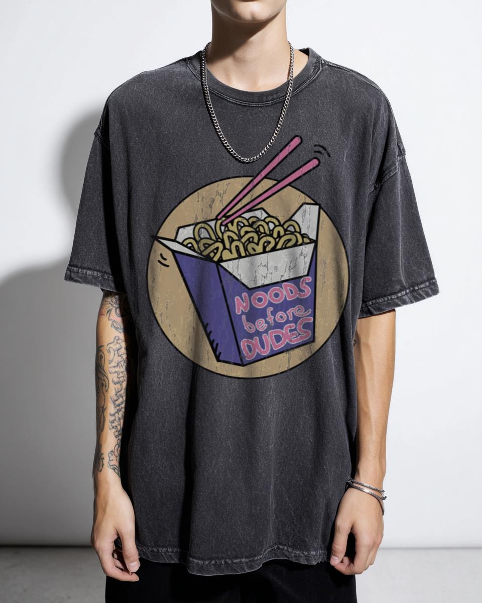 Noods Before Dudes' Funny Ramen Noodles T-Shirt - Asian Food Lover Tee