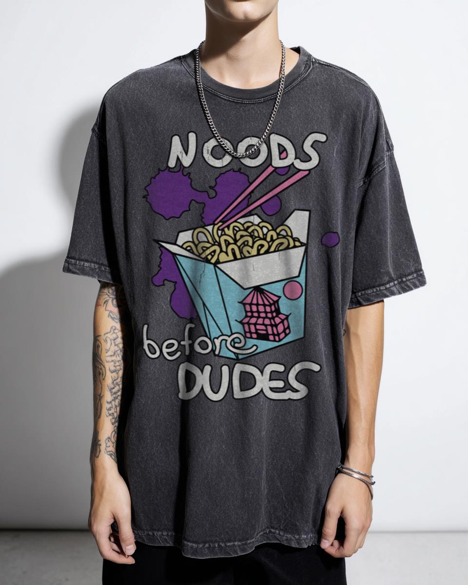 Noods Before Dudes' Funny Ramen Noodles T-Shirt - Asian Food Lover Tee