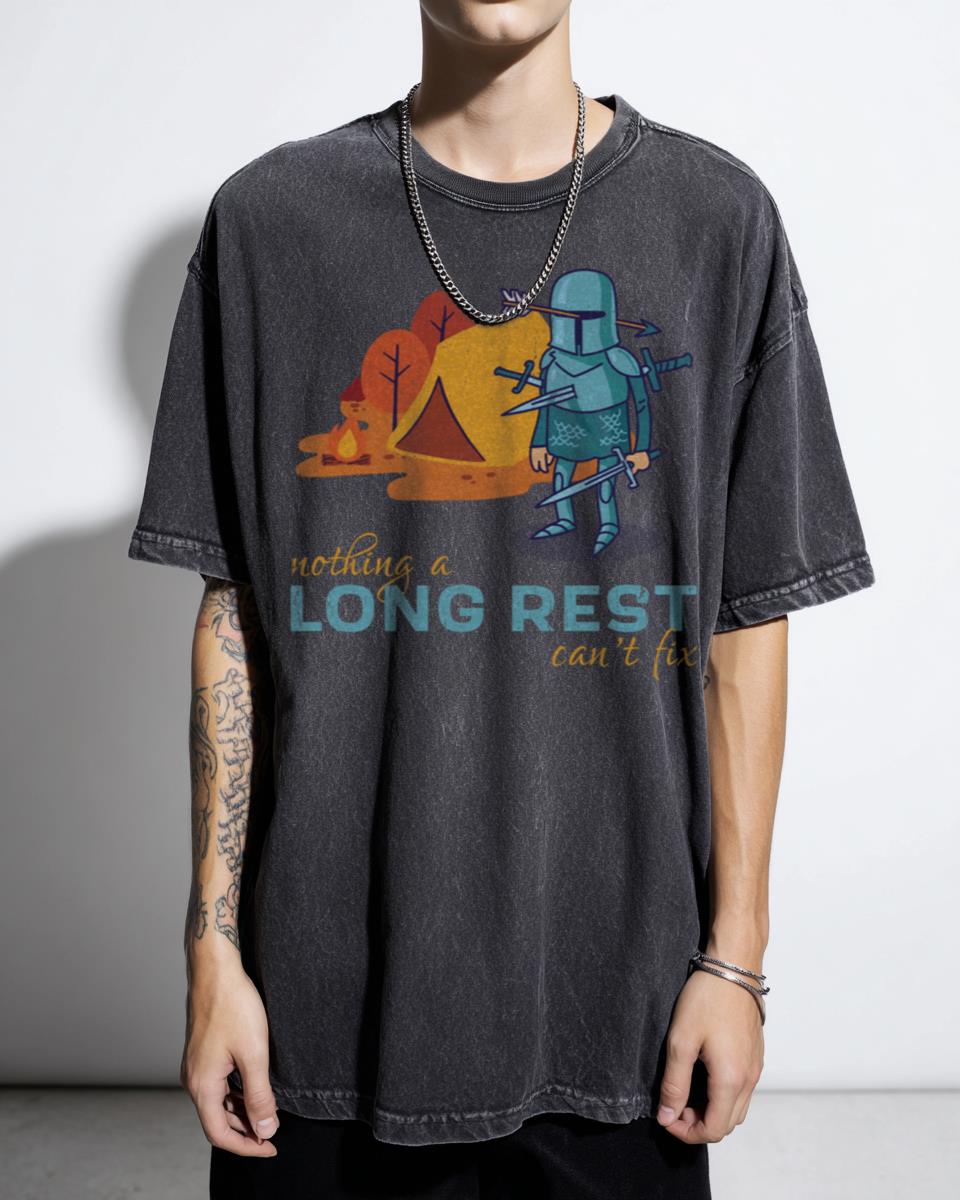 Nothing a Long Rest Can't Fix Funny D&D T-Shirt - RPG Gamer Humor