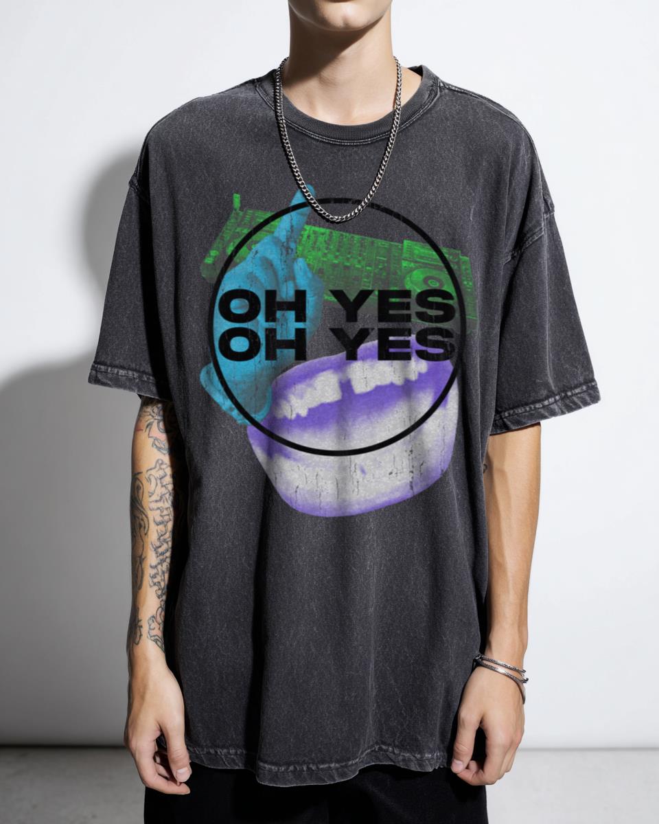 "Oh Yes" Boiler Room Style Electronic Music T-Shirt - Techno House DJ Clubbing Apparel