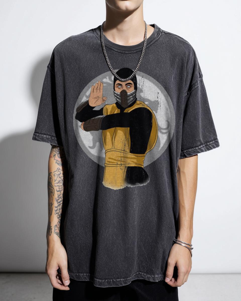 Old School Scorpion Mortal Kombat T-Shirt - Classic MK Ninja Fighter