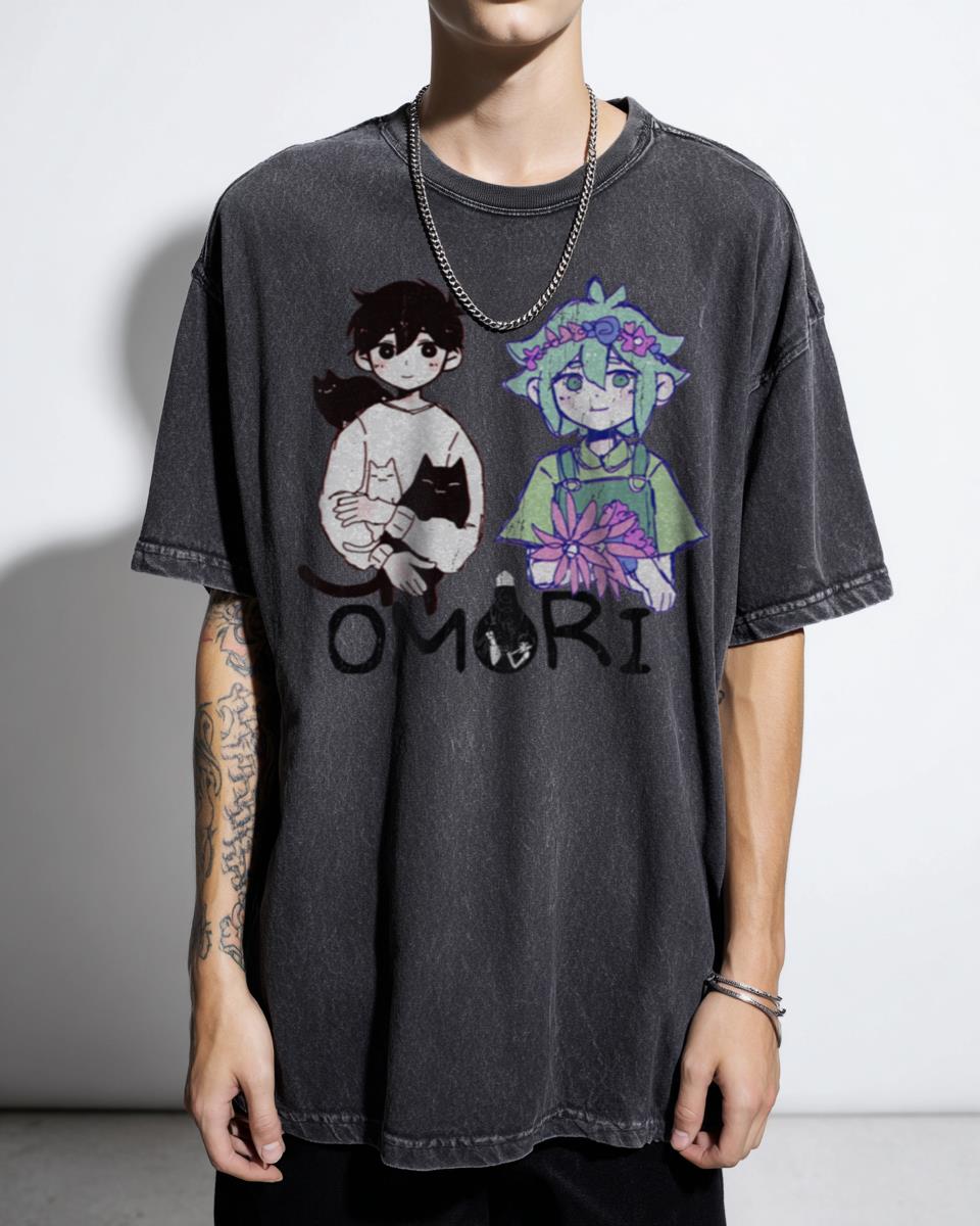 Omori RPG Game Characters T-Shirt - Aubrey Basil Kel Hero Sunny Fan