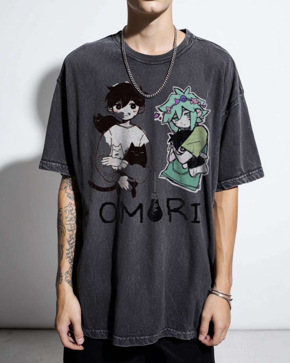 Omori RPG Game Characters T-Shirt - Aubrey Basil Kel Hero Sunny Fan