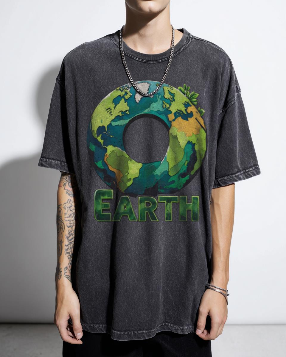 One Earth Eco-Friendly Statement T-Shirt - Environmental Awareness Go Green Apparel