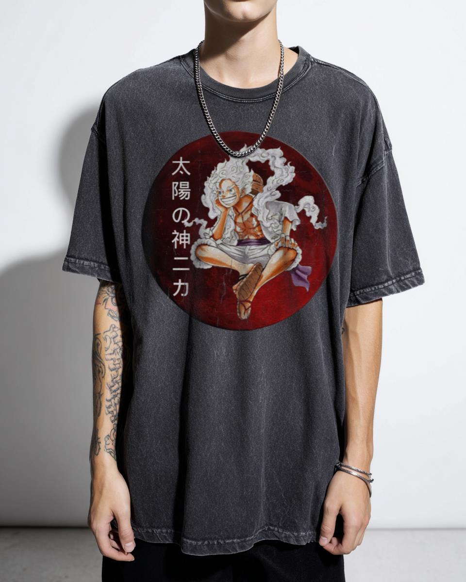 One Piece Luffy Gear 5 Blood Moon T-Shirt - Anime Fan Art