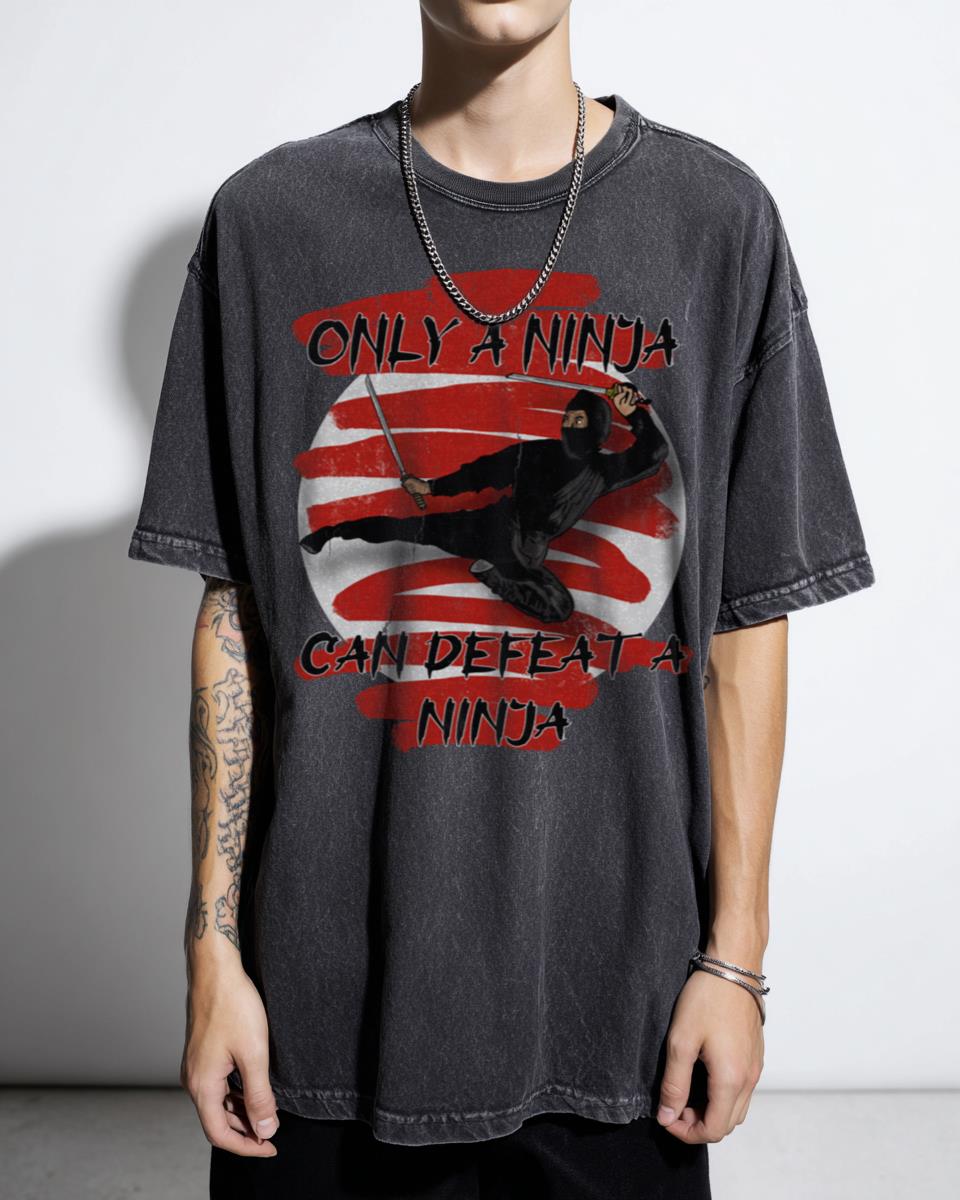 "Only a Ninja Can Defeat A Ninja" 80s Movie T-Shirt - American Ninja Martial Arts
