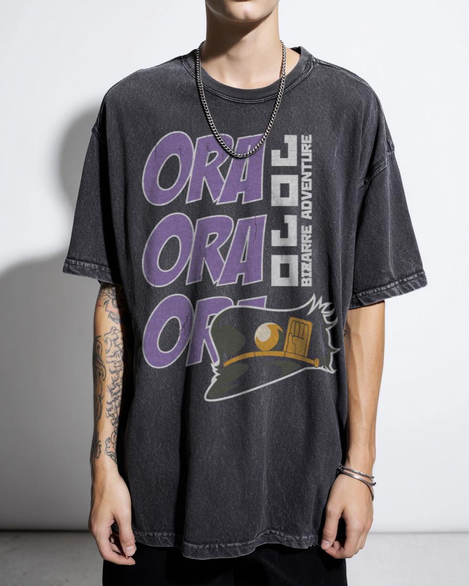 Ora Ora Ora Anime Punch T-Shirt - JoJo's Bizarre Adventure Fan Unisex