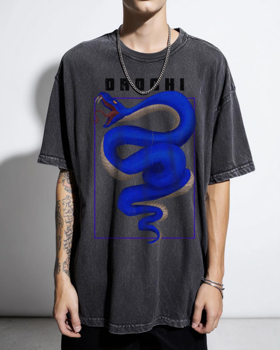 Orochi Japanese Serpent Mythology T-Shirt - Traditional Asian Art Tattoo Style