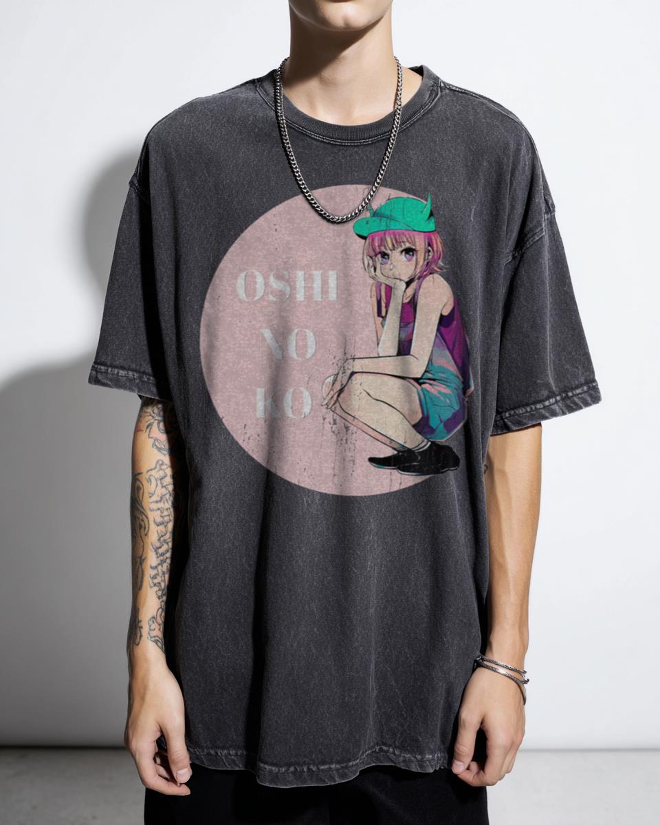 Oshi no Ko Ai Hoshino Anime Peeker T-Shirt - Cute Idol Manga Fan Art Tee