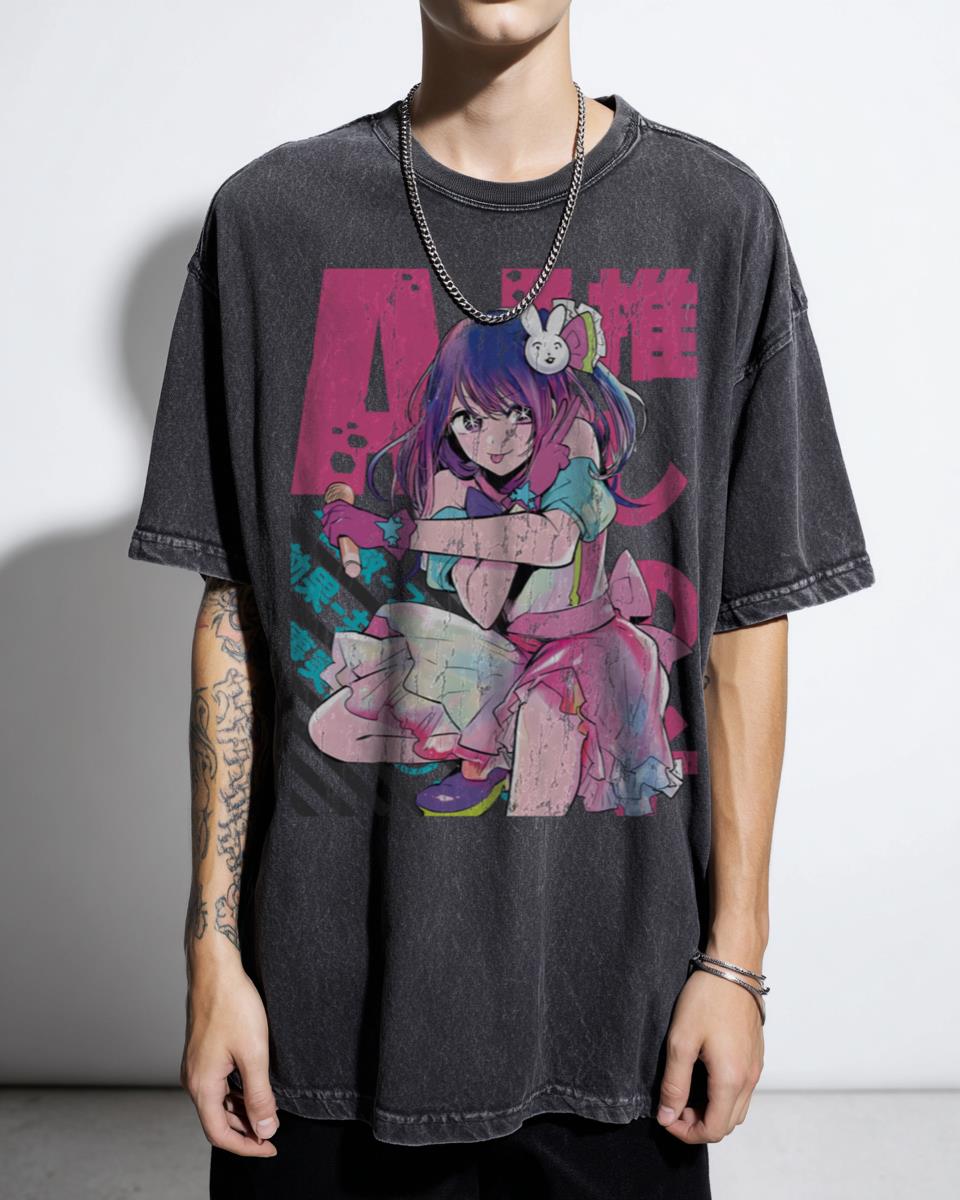 Oshi no Ko Ai Hoshino Idol Anime T-Shirt - Japanese Manga Fan Ruby Aquamarine Tee