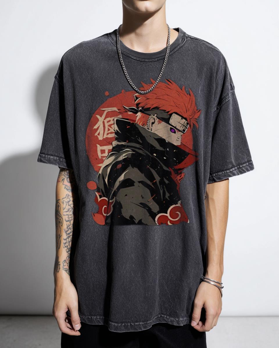Pain Nagato Naruto Shippuden Akatsuki T-Shirt - Rinnegan Anime Manga Fan