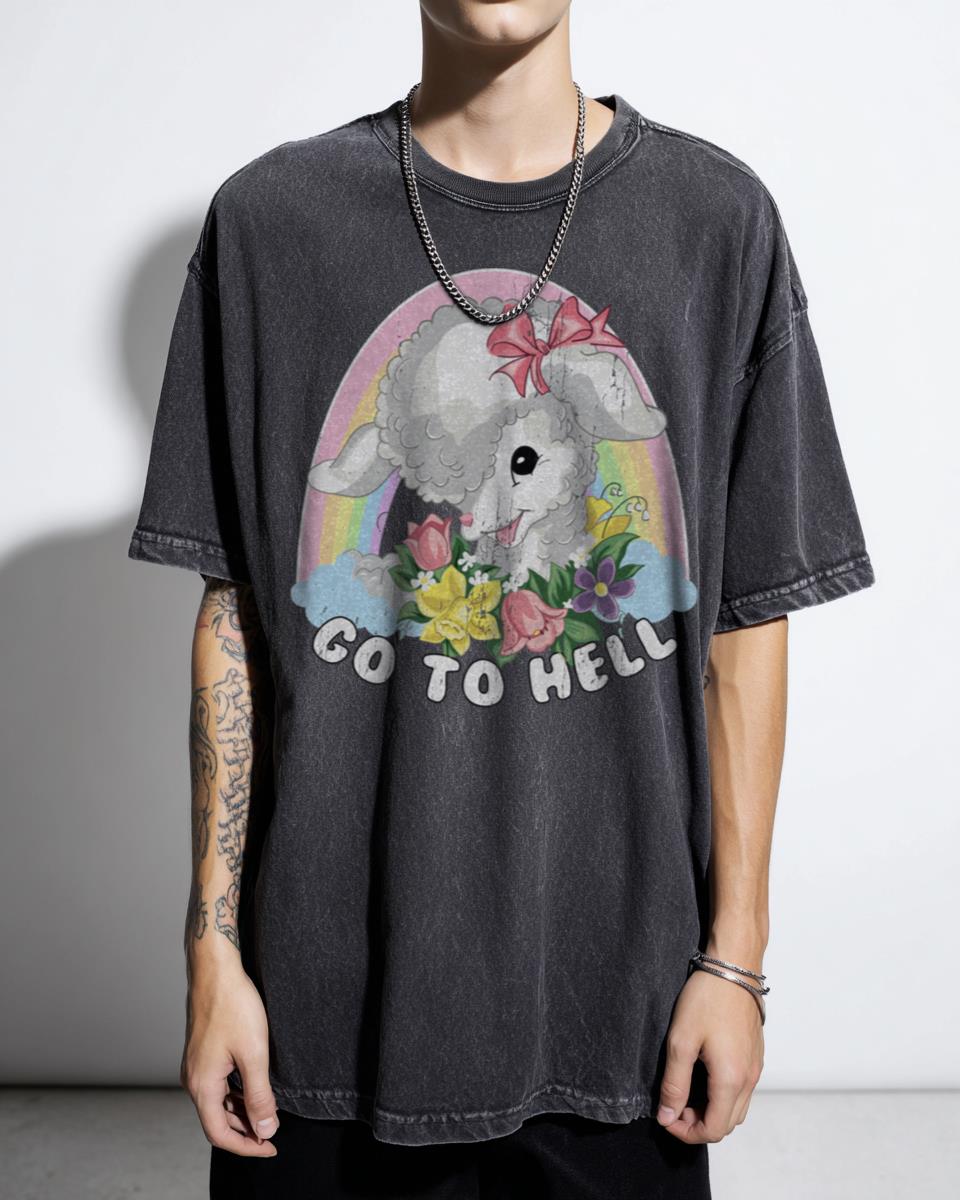 Pastel Goth 'Go To Hell' Yami Kawaii T-Shirt - Harajuku Japanese Aesthetic Unisex