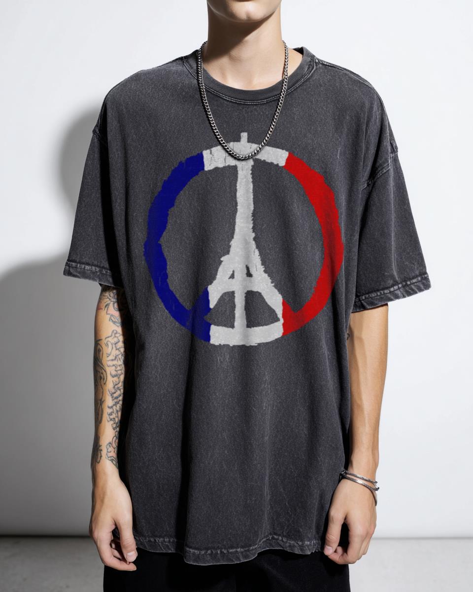 Peace For Paris French Flag T-Shirt - Pray For Paris Remembrance Apparel